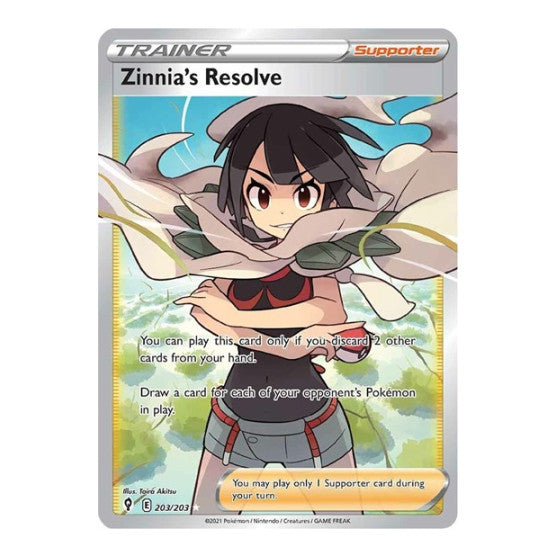 Zinnias Resolve Full Art (SWSH07) #203/203 Ultra Rare (Holofoil Near Mint) SWSH07: Evolving Skies Pokemon: 2021
