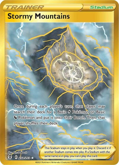 Stormy Mountains Secret (SWSH07) #232/203 Secret Rare (Holofoil Near Mint) SWSH07: Evolving Skies Pokemon: 2021