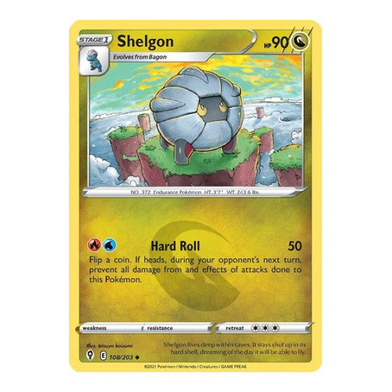 Shelgon (SWSH07) #108/203 Uncommon (Reverse Holofoil Moderately Played) SWSH07: Evolving Skies Pokemon: 2021