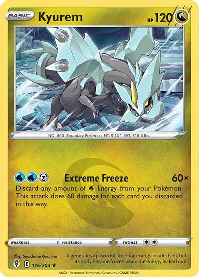 Kyurem (SWSH07) #116/203 Holo Rare (Holofoil Near Mint) SWSH07: Evolving Skies Pokemon: 2021