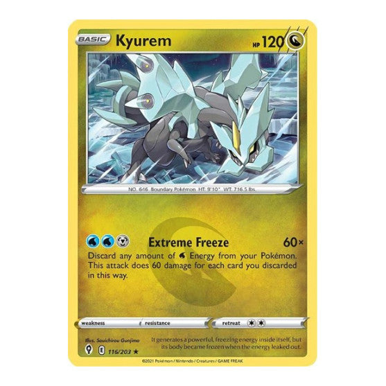 Kyurem (SWSH07) #116/203 Holo Rare (Holofoil Near Mint) SWSH07: Evolving Skies Pokemon: 2021