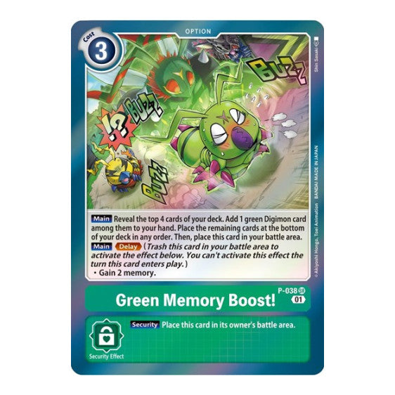 Green Memory Boost! (D-PR) #P-038 SR Super Rare (Foil Near Mint) Digimon Promotion Cards Digimon Card Game: 2020