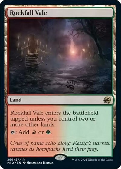 Rockfall Vale (MID) #266 Rare (Lightly Played) Innistrad: Midnight Hunt Magic: The Gathering: 2021