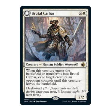 Brutal Cathar (MID) #7 Rare (Lightly Played) Innistrad: Midnight Hunt Magic: The Gathering: 2021