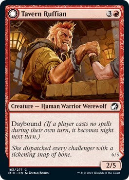Tavern Ruffian (MID) #163 Common (Lightly Played) Innistrad: Midnight Hunt Magic: The Gathering: 2021