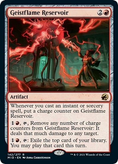 Geistflame Reservoir (MID) #142 Rare (Lightly Played) Innistrad: Midnight Hunt Magic: The Gathering: 2021