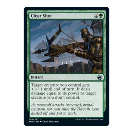 Clear Shot (MID) #176 Uncommon (Lightly Played) Innistrad: Midnight Hunt Magic: The Gathering: 2021