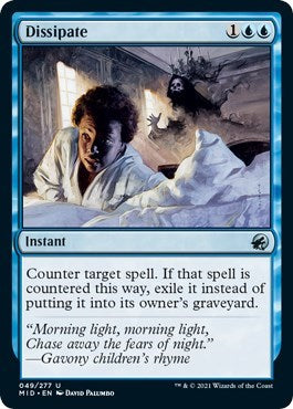 Dissipate (MID) #49 Uncommon (Lightly Played) Innistrad: Midnight Hunt Magic: The Gathering: 2021