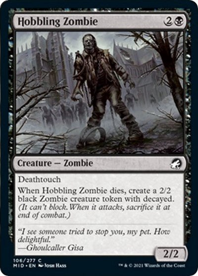 Hobbling Zombie (MID) #106 Common (Lightly Played) Innistrad: Midnight Hunt Magic: 2021