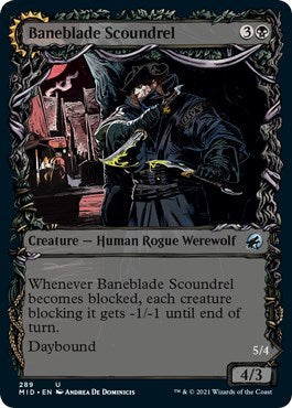 2021 Magic: Innistrad: Midnight Hunt (MID) - Baneblade Scoundrel Showcase (#289, Uncommon) (Lightly Played)