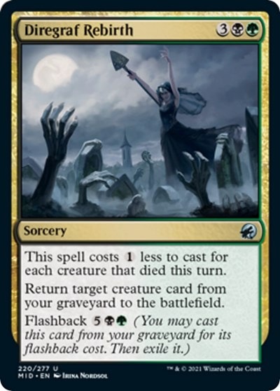 Diregraf Rebirth (MID) #220 Uncommon (Lightly Played) Innistrad: Midnight Hunt Magic: The Gathering: 2021