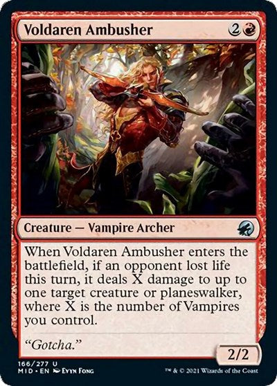 Voldaren Ambusher (MID) #166 Uncommon (Lightly Played) Innistrad: Midnight Hunt Magic: 2021