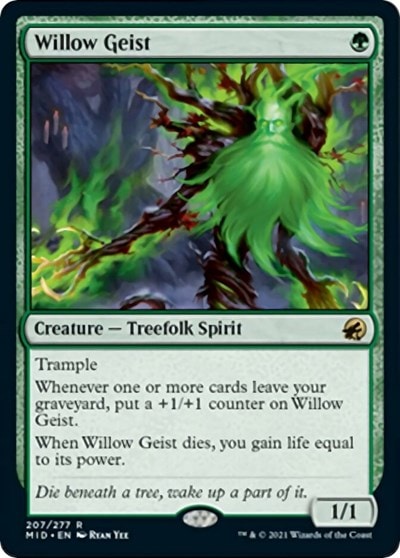 Willow Geist (MID) #207 Rare (Lightly Played) Innistrad: Midnight Hunt Magic: The Gathering: 2021