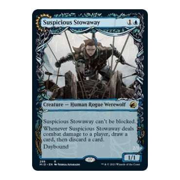 Suspicious Stowaway Showcase (MID) #288 Rare (Lightly Played) Innistrad: Midnight Hunt Magic: The Gathering: 2021