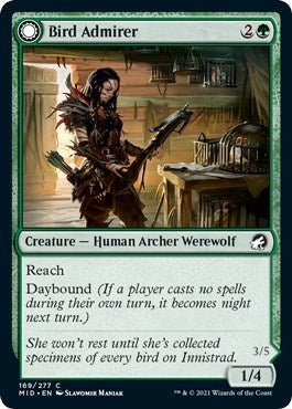 Bird Admirer (MID) #169 Common (Lightly Played) Innistrad: Midnight Hunt Magic: The Gathering: 2021
