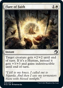 Flare of Faith (MID) #19 Common (Lightly Played) Innistrad: Midnight Hunt Magic: The Gathering: 2021