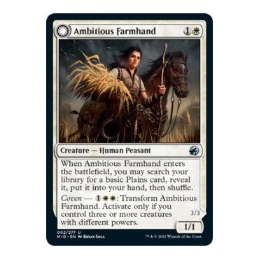 Ambitious Farmhand (MID) #2 Uncommon (Lightly Played) Innistrad: Midnight Hunt Magic: The Gathering: 2021