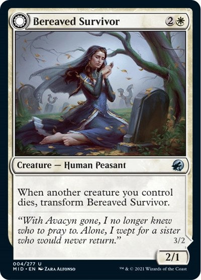 Bereaved Survivor (MID) #4 Uncommon (Lightly Played) Innistrad: Midnight Hunt Magic: 2021