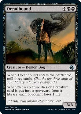 Dreadhound (MID) #97 Uncommon (Lightly Played) Innistrad: Midnight Hunt Magic: The Gathering: 2021