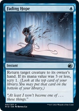 Fading Hope (MID) #51 Uncommon (Lightly Played) Innistrad: Midnight Hunt Magic: The Gathering: 2021