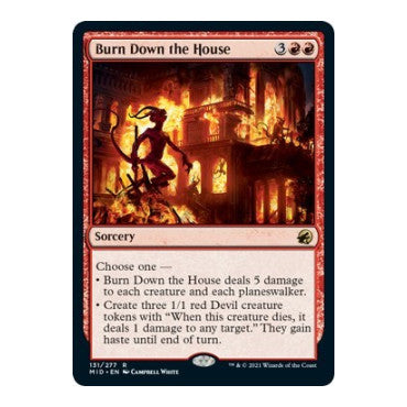 Burn Down the House (MID) #131 Rare (Lightly Played) Innistrad: Midnight Hunt Magic: The Gathering: 2021
