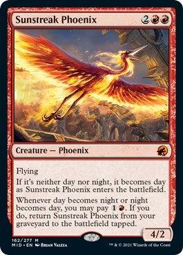 Sunstreak Phoenix (MID) #162 Mythic Rare (Near Mint) Innistrad: Midnight Hunt Magic: The Gathering: 2021