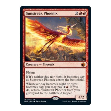 Sunstreak Phoenix (MID) #162 Mythic Rare (Near Mint) Innistrad: Midnight Hunt Magic: The Gathering: 2021