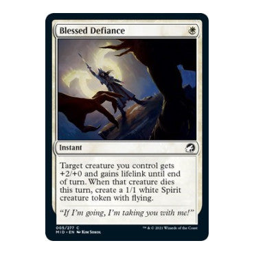 Blessed Defiance (MID) #5 Common Innistrad: Midnight Hunt Magic: The Gathering: 2021