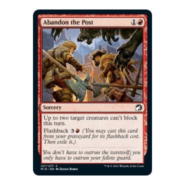 Abandon the Post (MID) #127 Common Innistrad: Midnight Hunt Magic: The Gathering: 2021