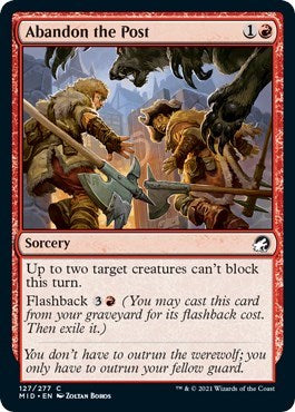 Abandon the Post (MID) #127 Common (Lightly Played) Innistrad: Midnight Hunt Magic: The Gathering: 2021