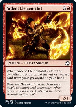 Ardent Elementalist (MID) #128 Common (Lightly Played) Innistrad: Midnight Hunt Magic: The Gathering: 2021