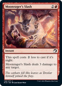 Moonragers Slash (MID) #148 Common (Foil Lightly Played) Innistrad: Midnight Hunt Magic: The Gathering: 2021