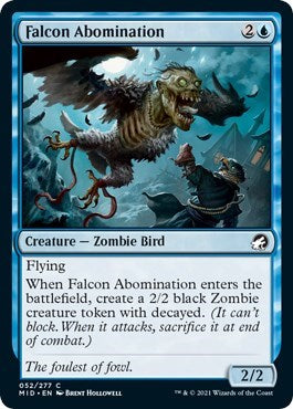 Falcon Abomination (MID) #52 Common (Lightly Played) Innistrad: Midnight Hunt Magic: 2021