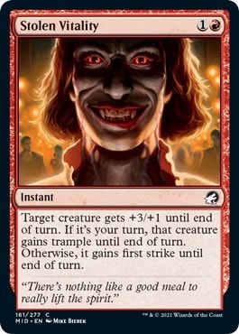 Stolen Vitality (MID) #161 Common (Lightly Played) Innistrad: Midnight Hunt Magic: The Gathering: 2021