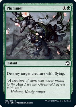 Plummet (MID) #193 Common (Lightly Played) Innistrad: Midnight Hunt Magic: The Gathering: 2021