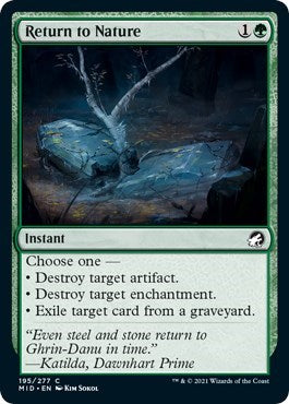 Return to Nature (MID) #195 Common Innistrad: Midnight Hunt Magic: The Gathering: 2021