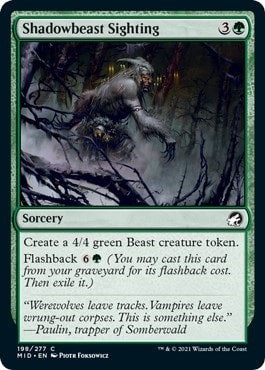 Shadowbeast Sighting (MID) #198 Common Innistrad: Midnight Hunt Magic: The Gathering: 2021