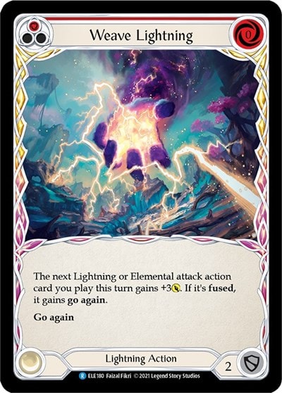 Weave Lightning Red (ELE) #ELE180 Rare Tales of Aria Flesh and Blood TCG: 2021