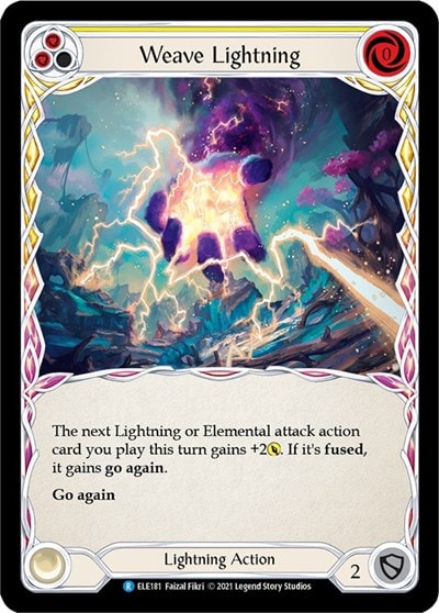 Weave Lightning Yellow (ELE) #ELE181 Rare (Unlimited Edition Normal Lightly Played) Tales of Aria Flesh and Blood TCG: 2021