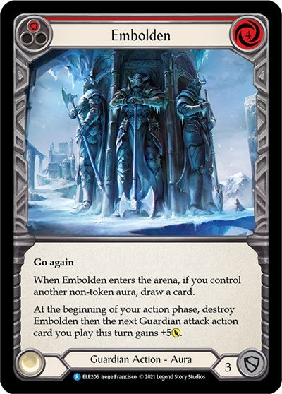 Embolden Red (ELE) #ELE206 Rare (Unlimited Edition Rainbow Foil Near Mint) Tales of Aria Flesh and Blood TCG: 2021