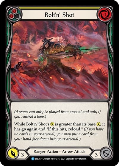 Boltn Shot Yellow (ELE) #ELE217 Rare Tales of Aria Flesh and Blood TCG: 2021