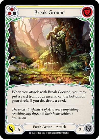 Break Ground Yellow (ELE) #ELE132 Common (Unlimited Edition Normal Lightly Played) Tales of Aria Flesh and Blood TCG: 2021