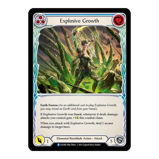 Explosive Growth (Blue) (ELE) #ELE069 Rare Tales of Aria Flesh and Blood TCG: 2021
