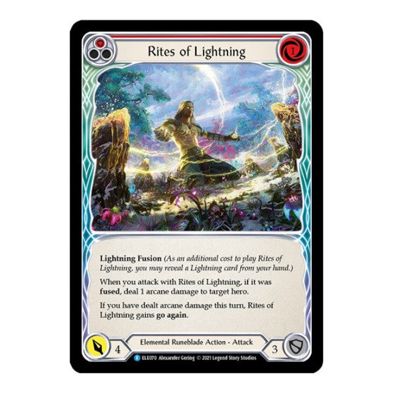 Rites of Lightning (Red) (ELE) #ELE070 Rare (Unlimited Edition Normal Lightly Played) Tales of Aria Flesh and Blood TCG: 2021