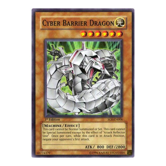 Cyber Barrier Dragon (SOI) #SOI-EN006 Super Rare (1st Edition Lightly Played) Shadow of Infinity YuGiOh: 2006