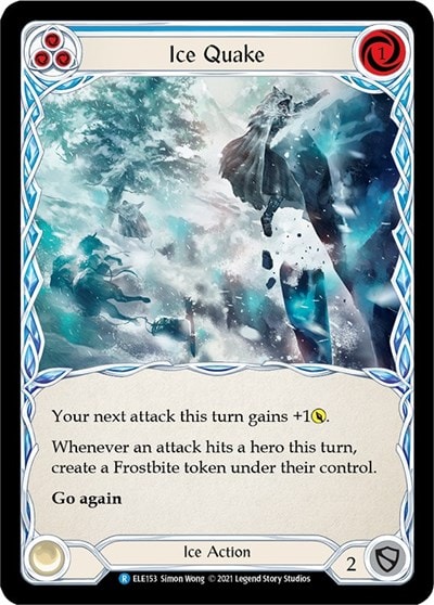 Ice Quake Blue (ELE) #ELE153 Rare (Unlimited Edition Rainbow Foil Lightly Played) Tales of Aria Flesh and Blood TCG: 2021