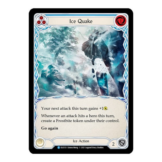 Ice Quake (Blue) (ELE) #ELE153 Rare (Unlimited Edition Rainbow Foil Lightly Played) Tales of Aria Flesh and Blood TCG: 2021
