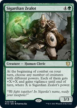 Sigardian Zealot (MIC) #29 Rare (Lightly Played) Commander: Innistrad: Midnight Hunt Magic: The Gathering: 2021