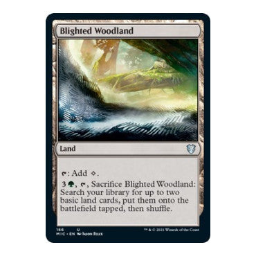 Blighted Woodland (MIC) #166 Uncommon (Lightly Played) Commander: Innistrad: Midnight Hunt Magic: The Gathering: 2021