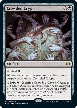 Crowded Crypt (MIC) #17 Rare (Lightly Played) Commander: Innistrad: Midnight Hunt Magic: The Gathering: 2021